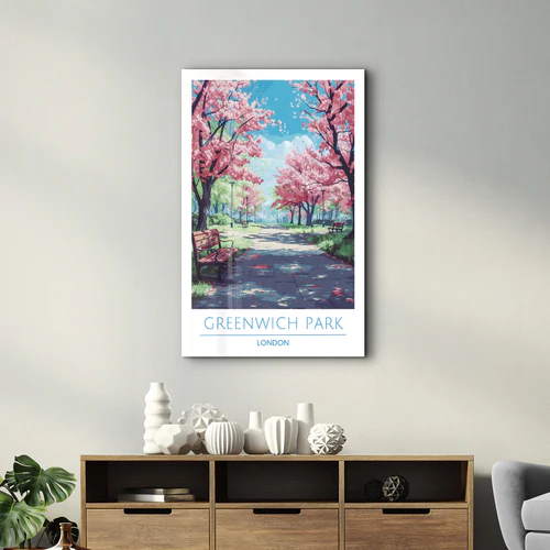 Greenwich Park London-Travel Posters | Glass Wall Art - Image 2