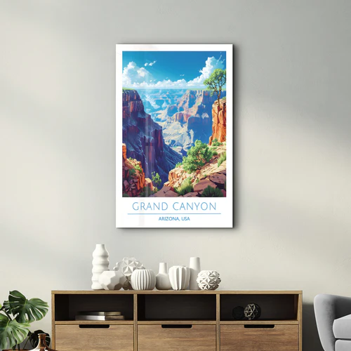 Grand Canyon-Arizona USA-Travel Posters | Glass Wall Art - Image 2