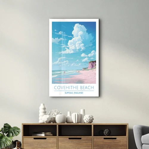 Covehithe Beach-Suffolk England-Travel Posters | Glass Wall Art - Image 2