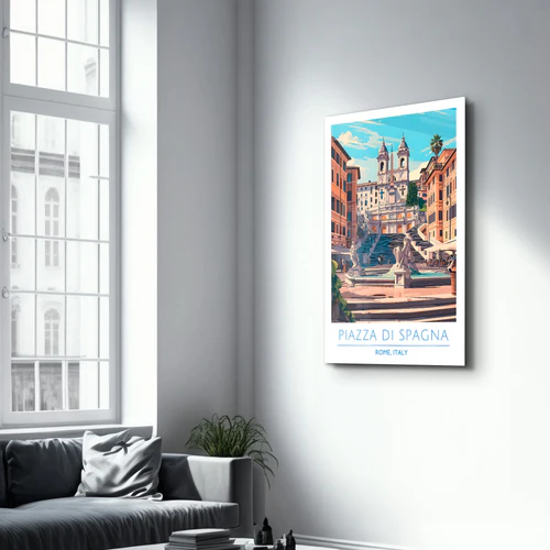 Piazza Di Spagna-Rome Italy-Travel Posters | Glass Wall Art - Image 2