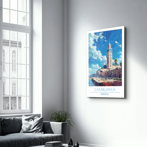 Casablanca Morocco-Travel Posters | Glass Wall Art - Image 2