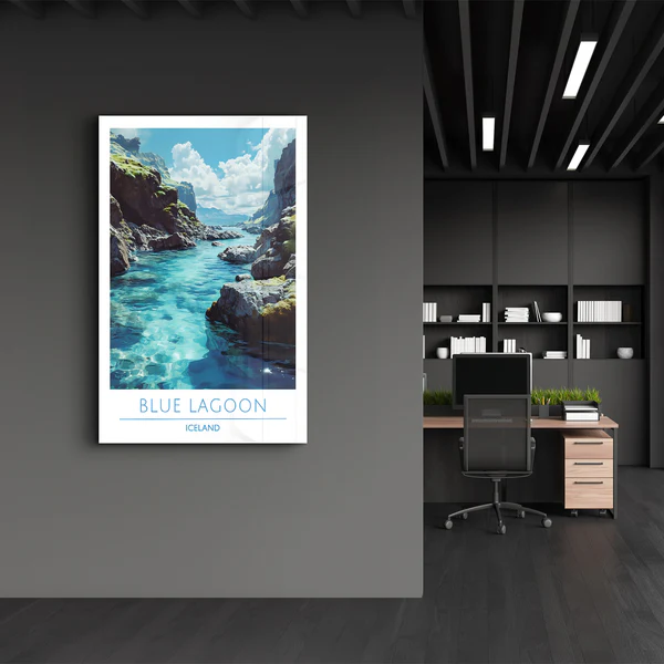 Blue Lagoon Iceland-Travel Posters | Glass Wall Art - Image 3