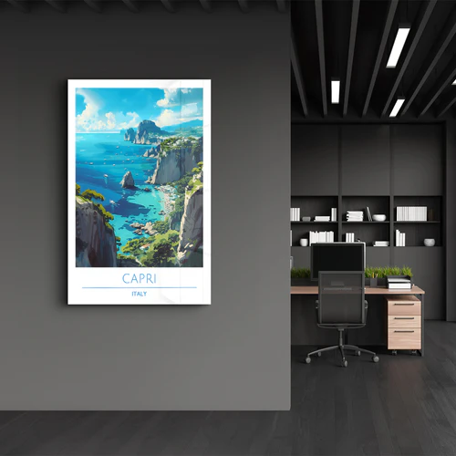 Capri Italy-Travel Posters | Glass Wall Art - Image 3