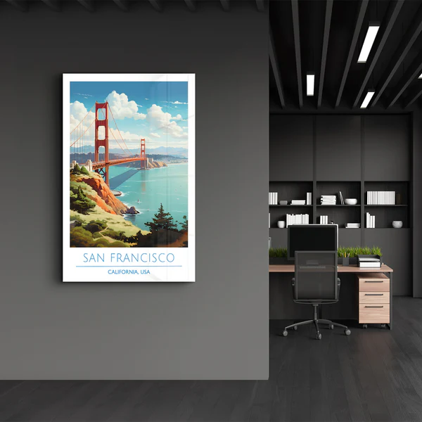 San Francisco-California USA-Travel Posters | Glass Wall Art - Image 3