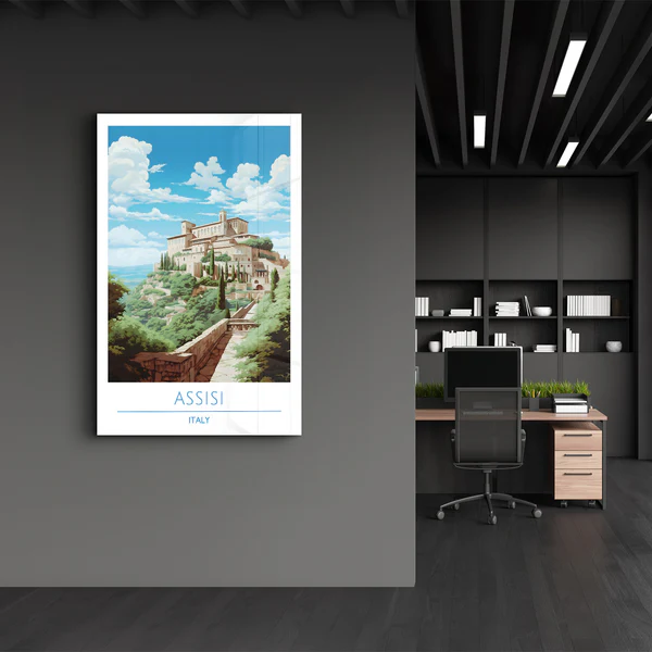 Assisi Italy-Travel Posters | Glass Wall Art - Image 3