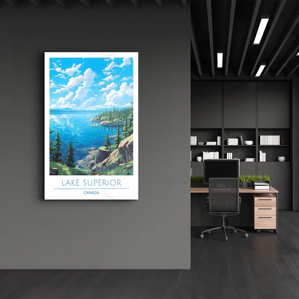 Lake Superior Canada-Travel Posters | Glass Wall Art - Image 3