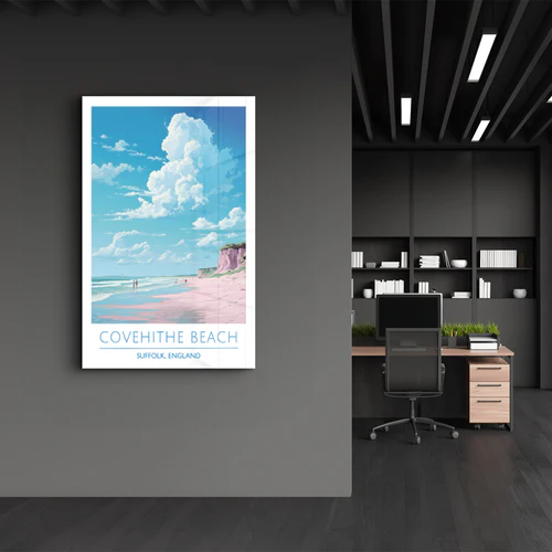 Covehithe Beach-Suffolk England-Travel Posters | Glass Wall Art - Image 3