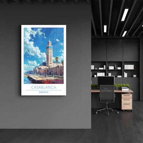 Casablanca Morocco-Travel Posters | Glass Wall Art - Image 3
