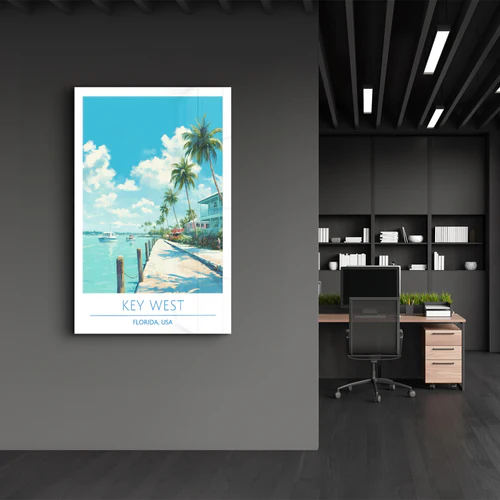 Key West-Florida USA-Travel Posters | Glass Wall Art - Image 3
