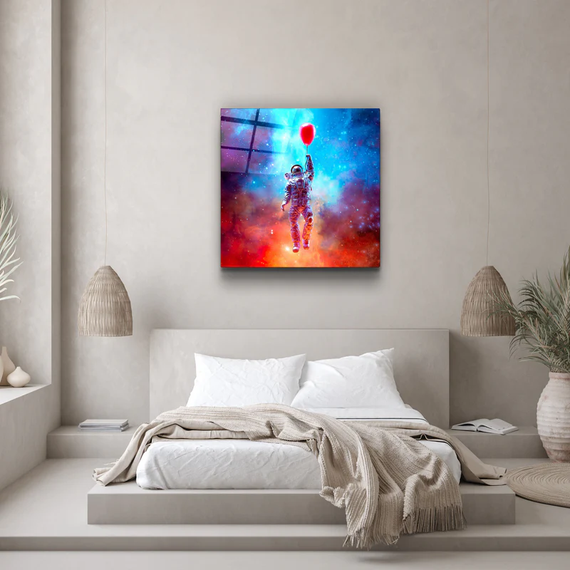 ・"Astronaut in the Sky and Baloon"・Glass Wall Art - Image 3