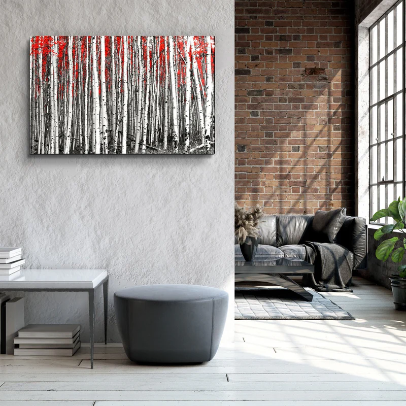 ・"Red Forest"・Glass Wall Art - Image 3