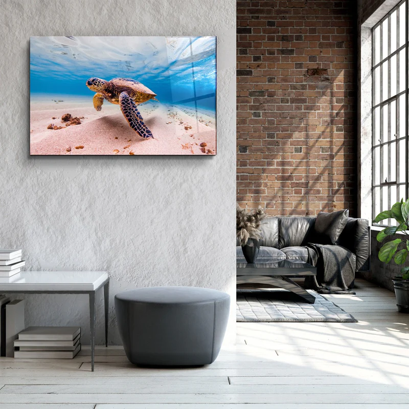 ・"Sea Turtle"・Glass Wall Art - Image 3