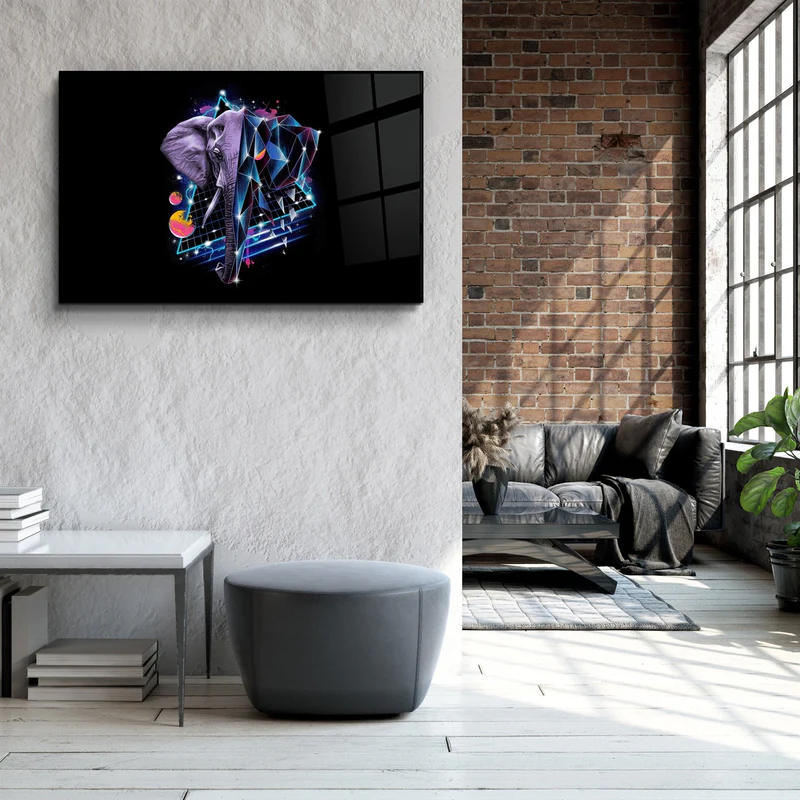・"Elephant Neo"・Glass Wall Art - Image 3