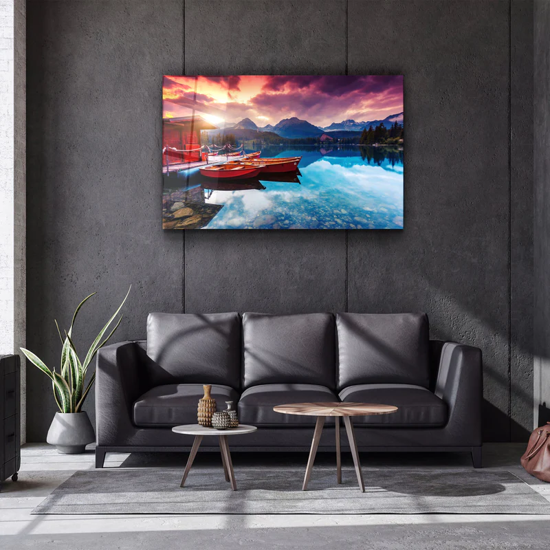 ・"Calm Lake"・Glass Wall Art - Image 3