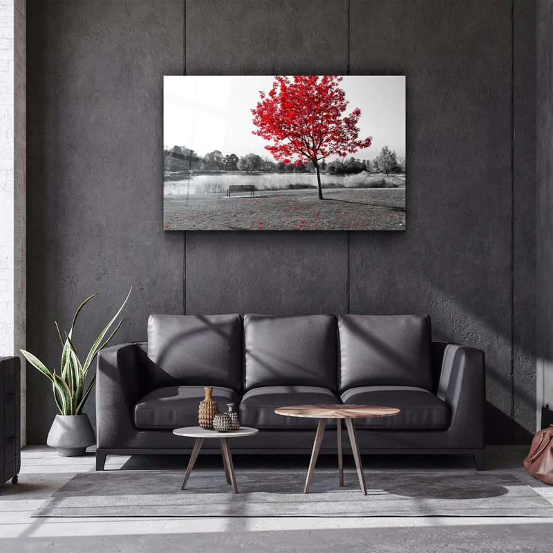 ・"Red Fall"・Glass Wall Art - Image 2