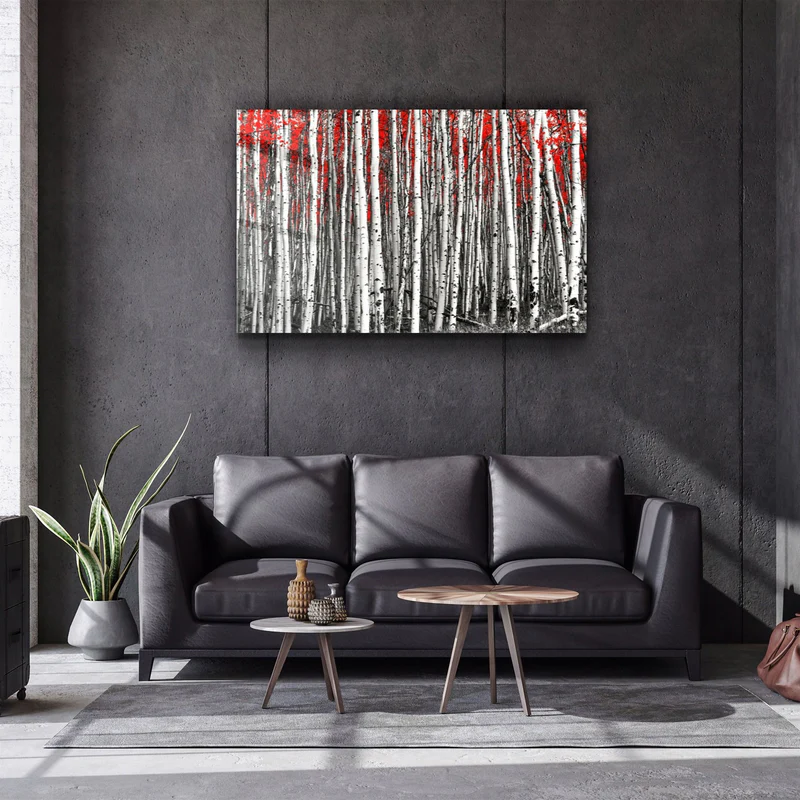 ・"Red Forest"・Glass Wall Art - Image 2