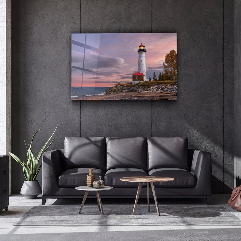 ・"Lighthouse"・Glass Wall Art - Image 2
