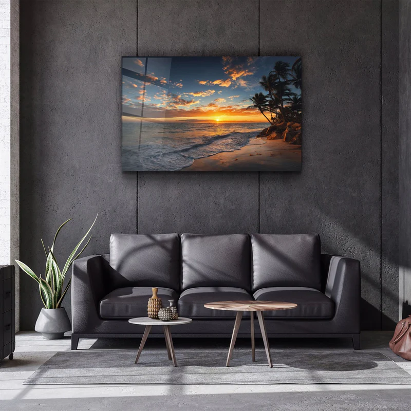 ・"Palm Trees"・Glass Wall Art - Image 2