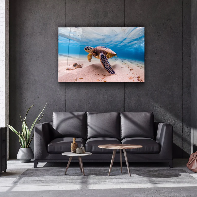 ・"Sea Turtle"・Glass Wall Art - Image 2