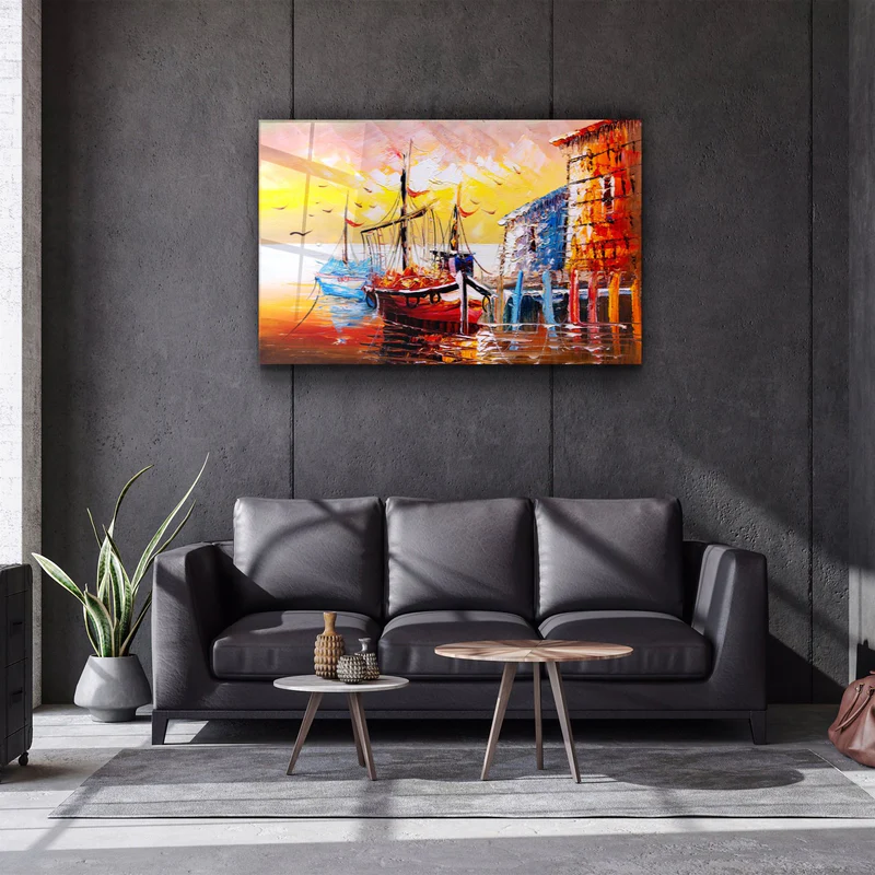 ・"The Boat Painting"・Glass Wall Art - Image 2
