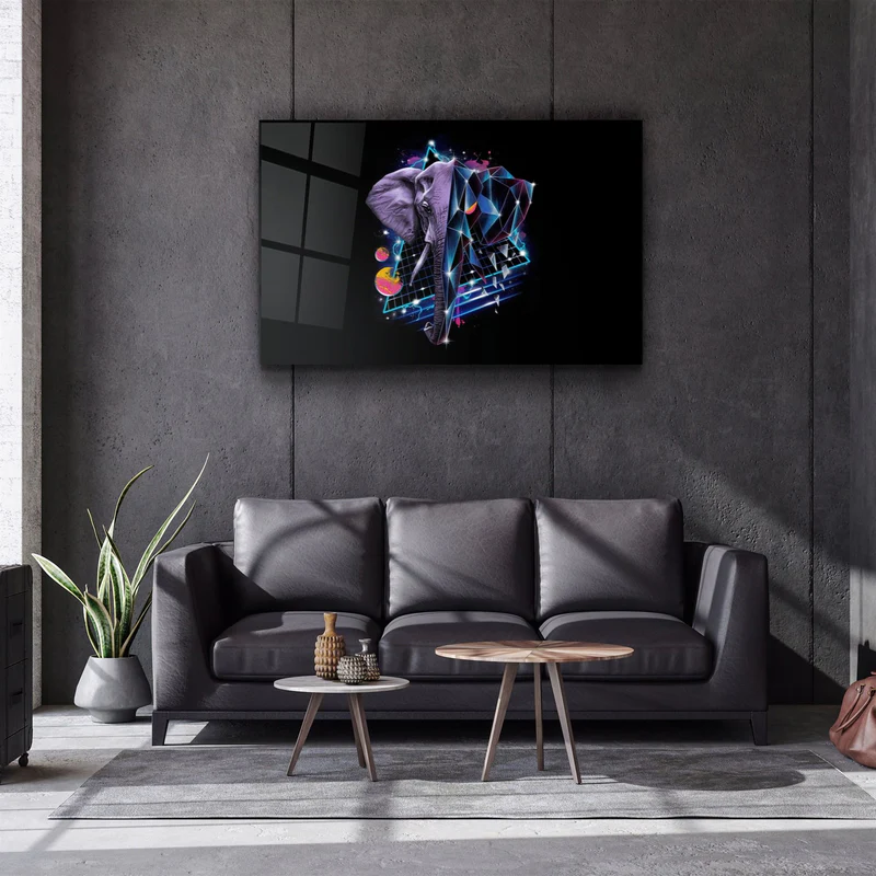 ・"Elephant Neo"・Glass Wall Art - Image 2