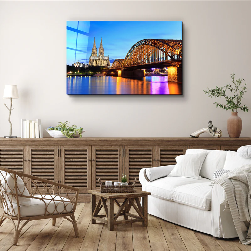 ・"Cologne Dom and city skyline at night, Cologne, Germany"・Glass Wall Art - Image 2
