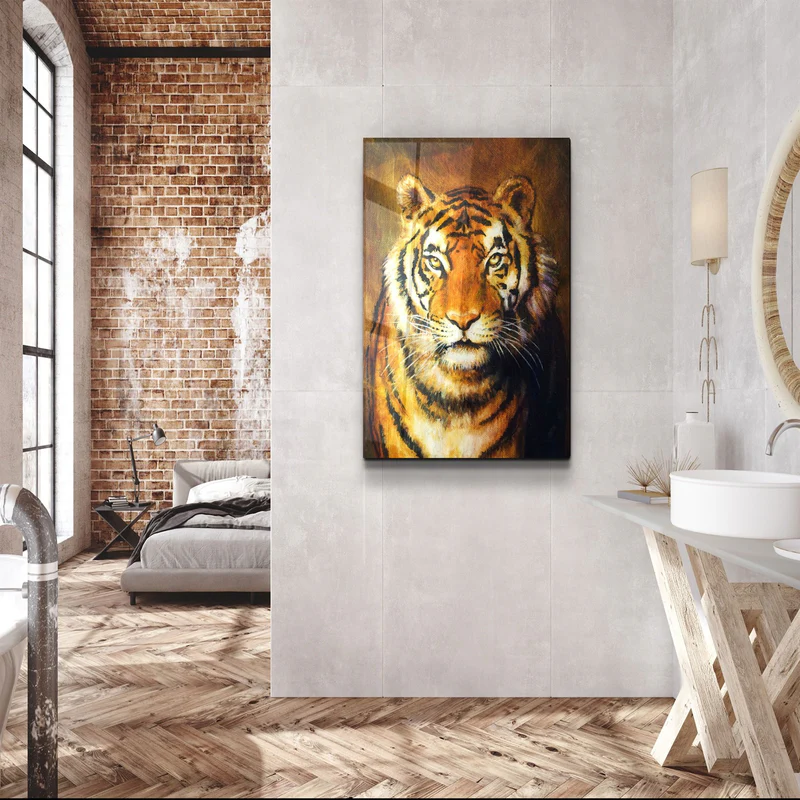 ・"Tiger 5"・Glass Wall Art・"Tiger 5"・Glass Wall Art - Image 3
