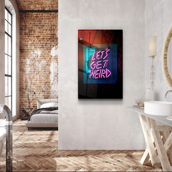 ・"Let's Get Weird"・Designer's Collection Glass Wall Art - Image 3