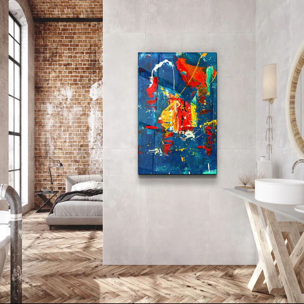・"Oil Painting - Abstract"・Designer's Collection Glass Wall Art - Image 3