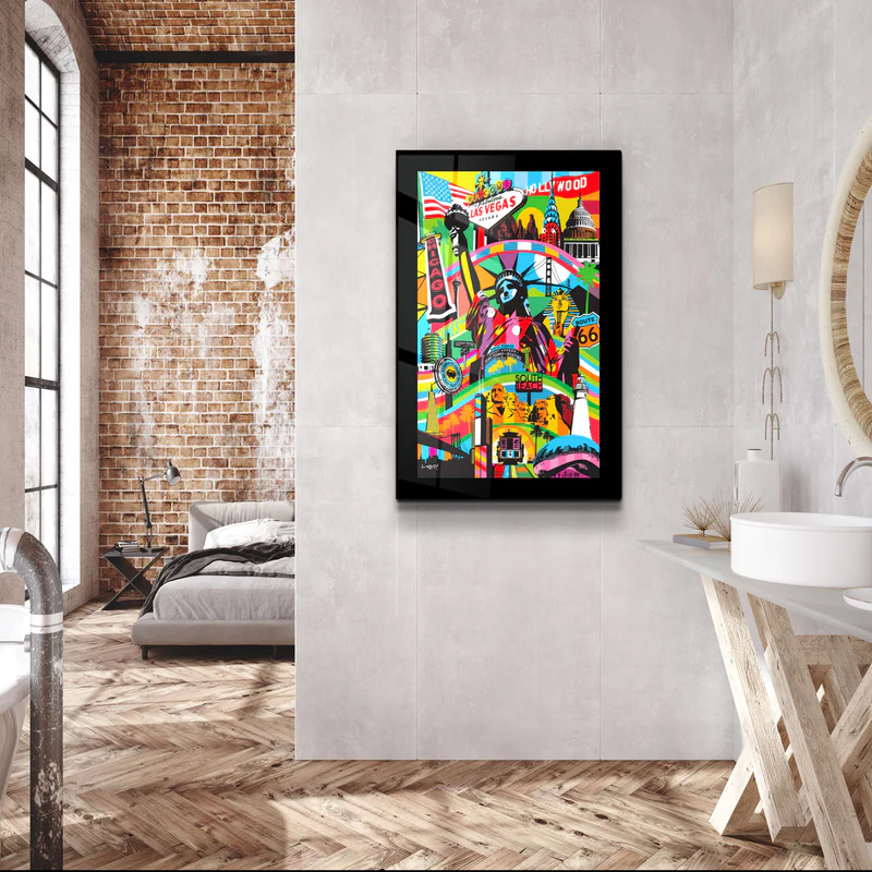 ・"Statue of Liberty Pop Art"・Designer's Collection Glass Wall Art - Image 3