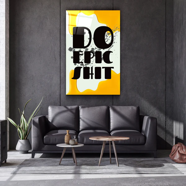 ・"Do Epic X Yellow"・Designers Collection Glass Wall Art - Image 3