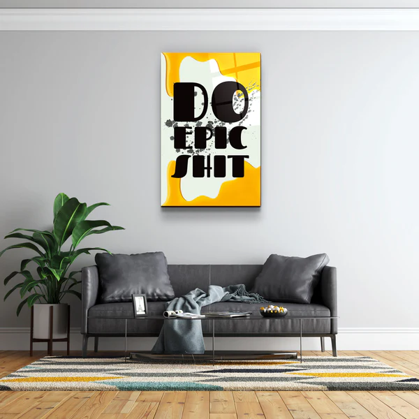 ・"Do Epic X Yellow"・Designers Collection Glass Wall Art - Image 2