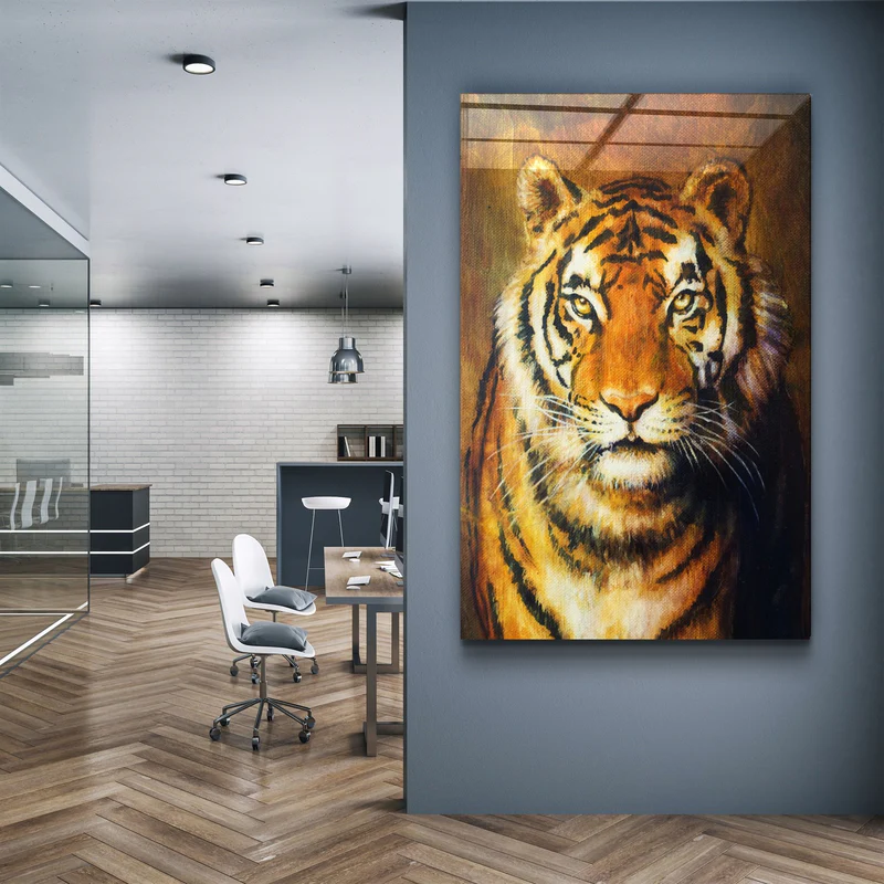 ・"Tiger 5"・Glass Wall Art・"Tiger 5"・Glass Wall Art - Image 2