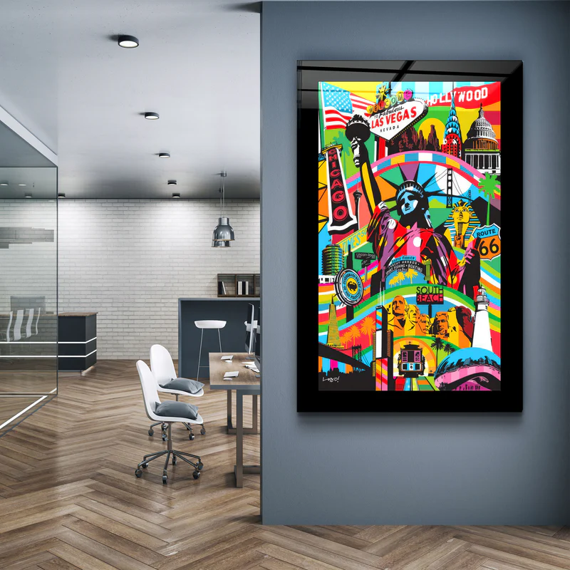 ・"Statue of Liberty Pop Art"・Designer's Collection Glass Wall Art - Image 2