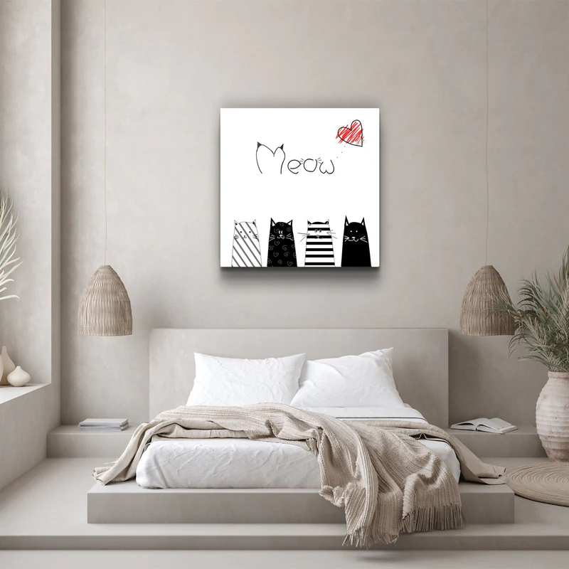 ・"Meow (Cat)"・Glass Wall Art - Image 3