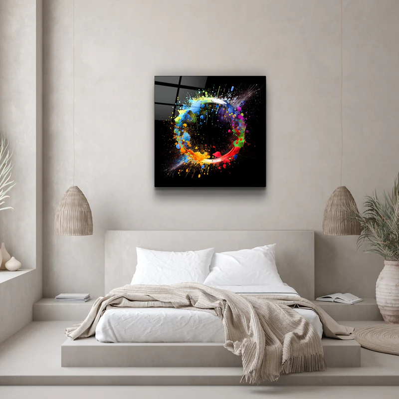 ."Paint Splash Ring". Designer's Collection Glass Wall Art - Image 2