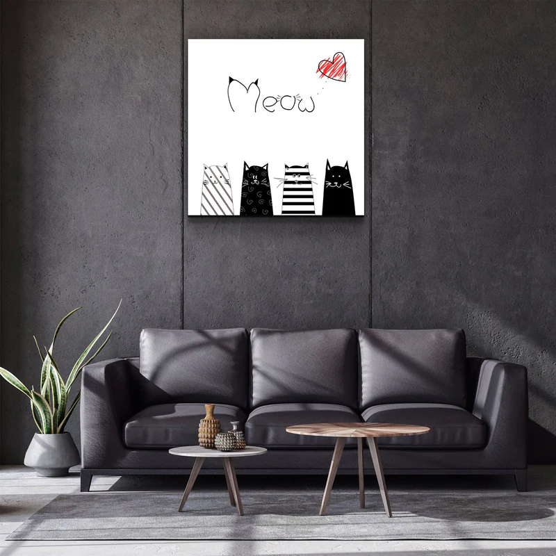 ・"Meow (Cat)"・Glass Wall Art - Image 2