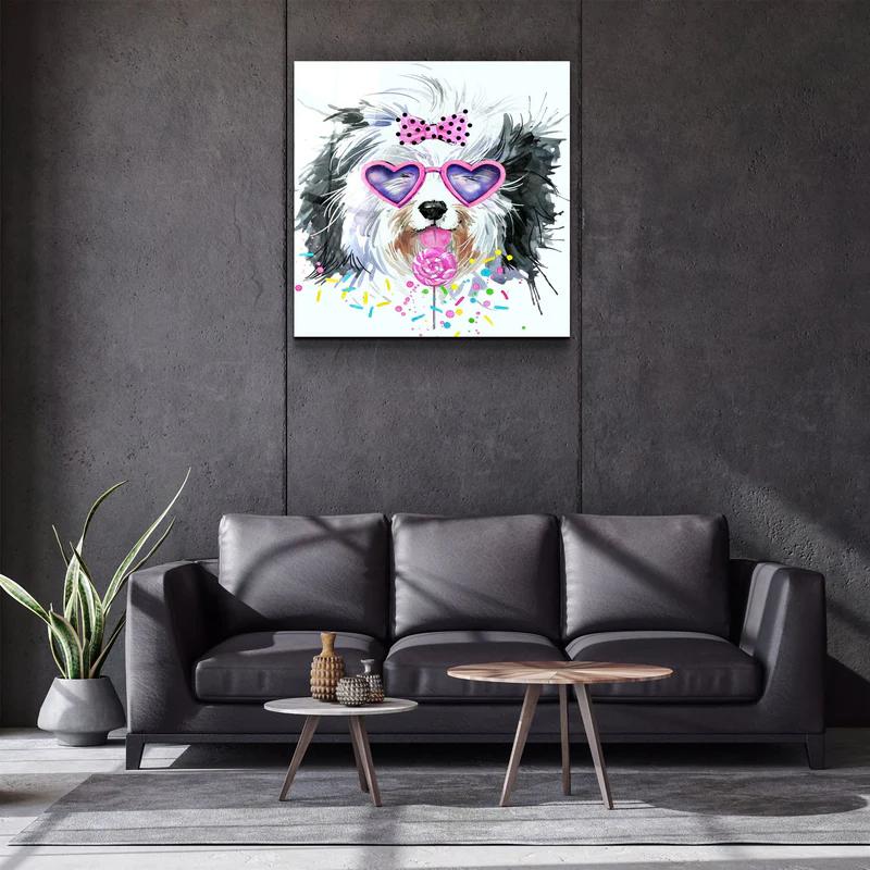 ・"Cute Dog"・Glass Wall Art - Image 2