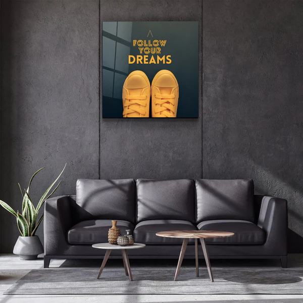 ・"Follow Your Dreams"・Glass Wall Art - Image 2