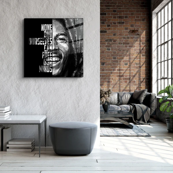 ・"Bob Marley"・Designers Collection Glass Wall Art - Image 3
