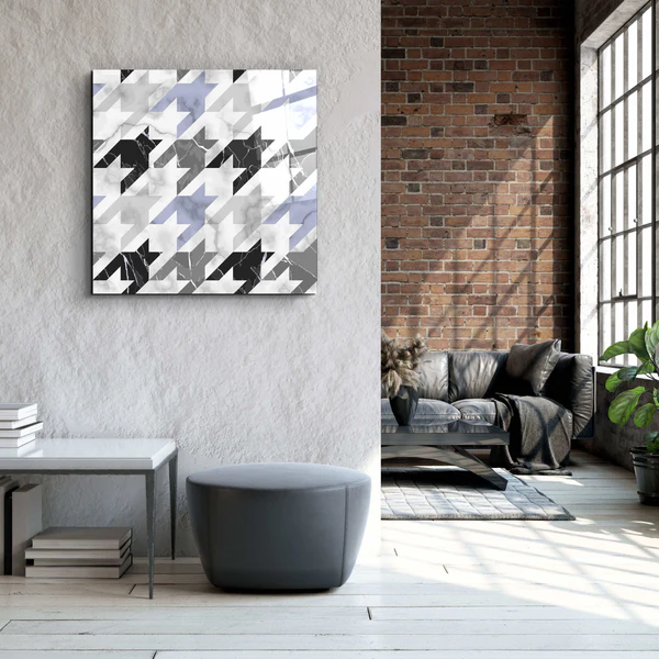 ."Bat Marble V3". Designer's Collection Glass Wall Art - Image 2