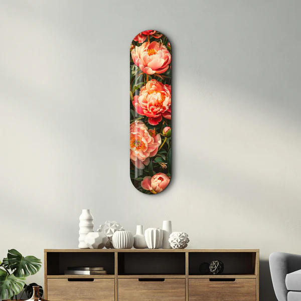 Flowers Painting V3 | Glass Wall Art - Image 3