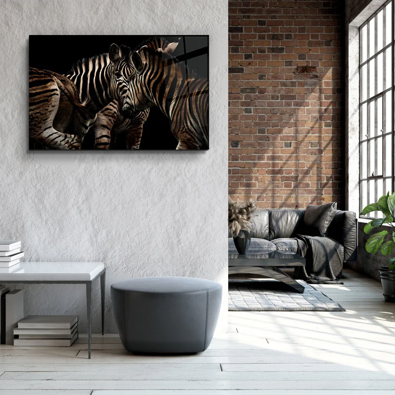 ・"Zebra Family"・Glass Wall Art - Image 3