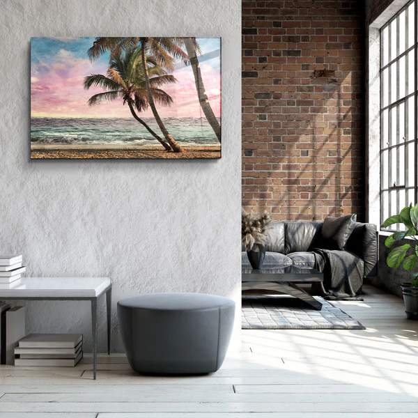 ・"Oil Painting Of The Tropical"・Glass Wall Art - Image 3