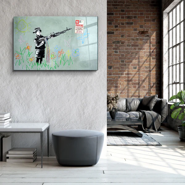 ・"Banksy - No Parking"・Glass Wall Art - Image 3