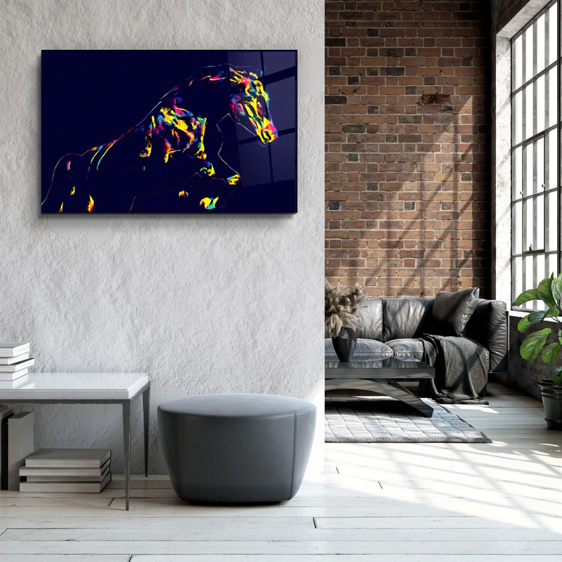 ・"Colormix Horse"・Glass Wall Art - Image 3