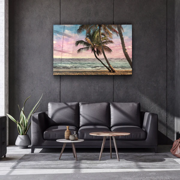 ・"Oil Painting Of The Tropical"・Glass Wall Art - Image 2