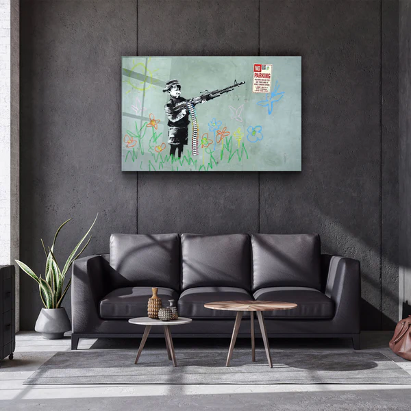 ・"Banksy - No Parking"・Glass Wall Art - Image 2