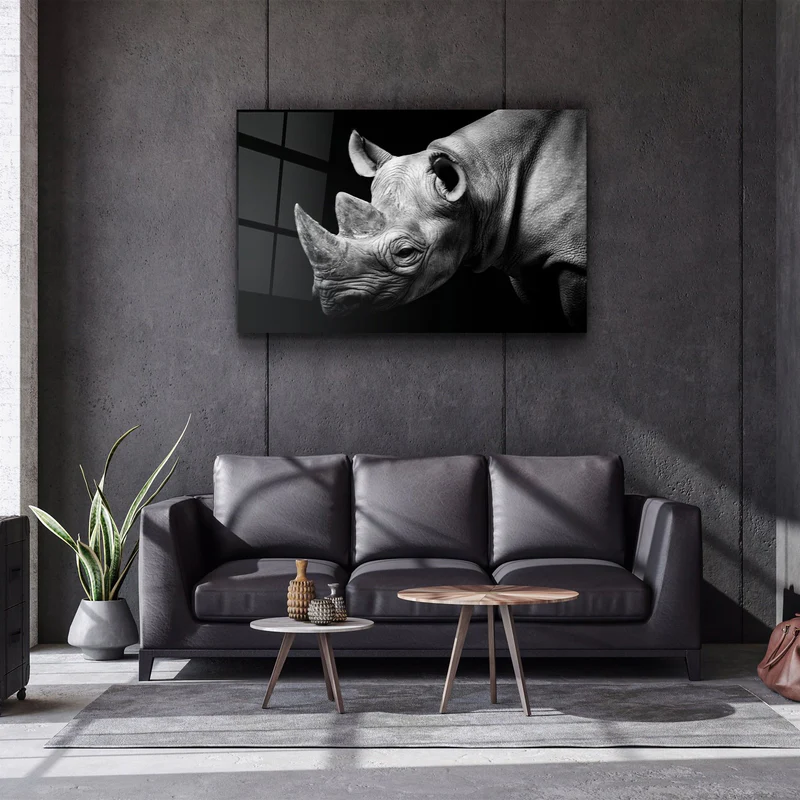 ・"Rhino"・Glass Wall Art - Image 2