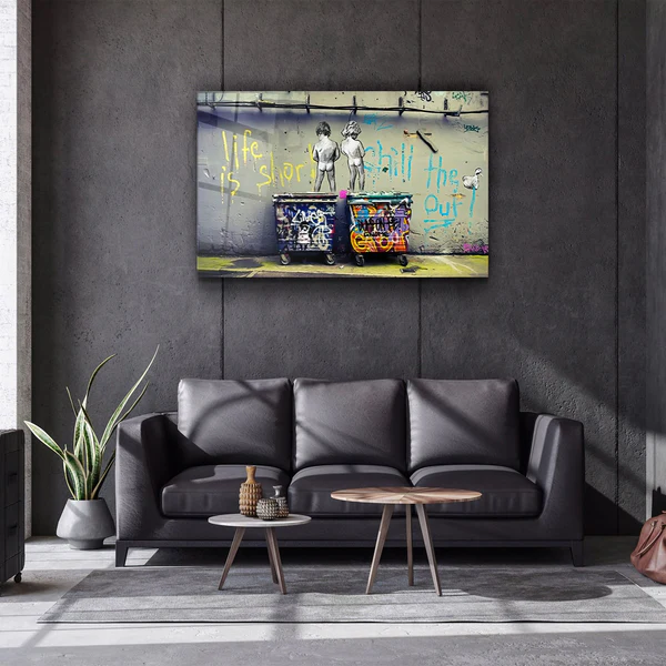 ・"Banksy - Street Art"・Glass Wall Art - Image 3